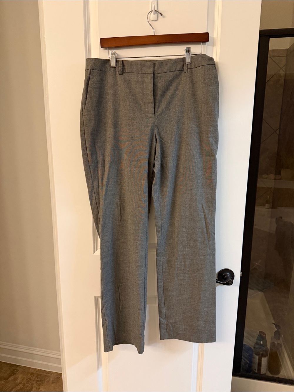 Ann Taylor Gray Straight-Leg Dress Trousers
